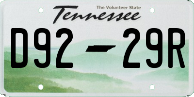 TN license plate D9229R