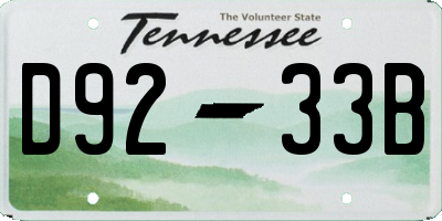 TN license plate D9233B
