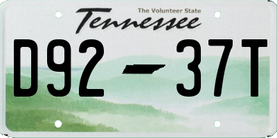 TN license plate D9237T