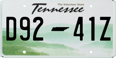 TN license plate D9241Z
