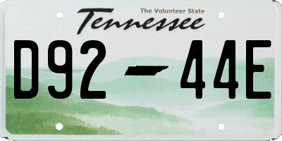 TN license plate D9244E
