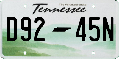 TN license plate D9245N