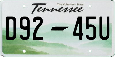 TN license plate D9245U