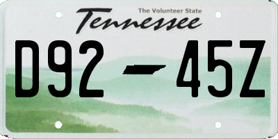 TN license plate D9245Z