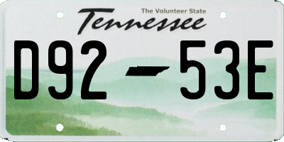 TN license plate D9253E