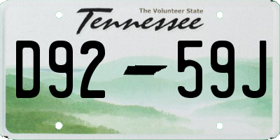 TN license plate D9259J