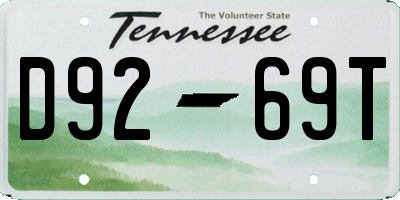 TN license plate D9269T