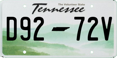 TN license plate D9272V