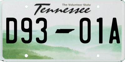 TN license plate D9301A