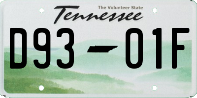 TN license plate D9301F