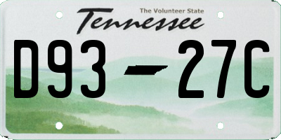 TN license plate D9327C