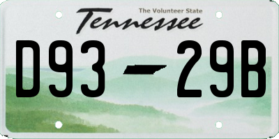 TN license plate D9329B