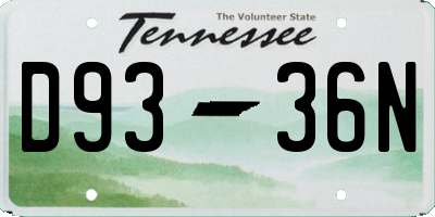 TN license plate D9336N