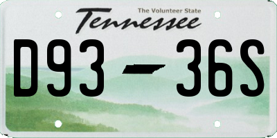 TN license plate D9336S
