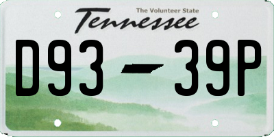 TN license plate D9339P
