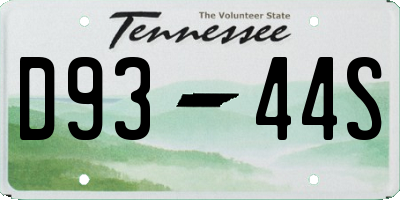 TN license plate D9344S
