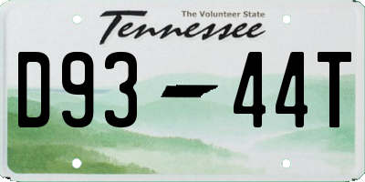 TN license plate D9344T