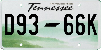 TN license plate D9366K
