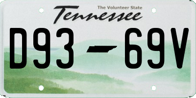 TN license plate D9369V