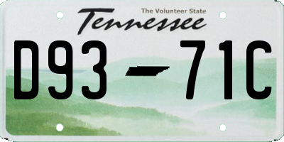 TN license plate D9371C