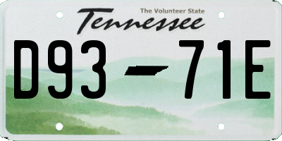 TN license plate D9371E