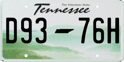 TN license plate D9376H