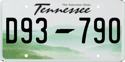 TN license plate D9379O