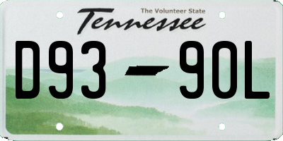 TN license plate D9390L