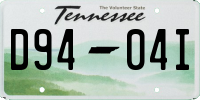 TN license plate D9404I