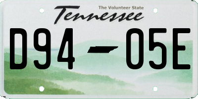 TN license plate D9405E