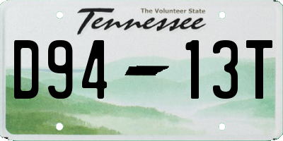 TN license plate D9413T