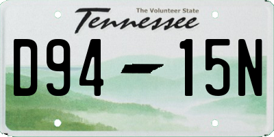 TN license plate D9415N