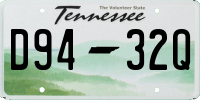 TN license plate D9432Q