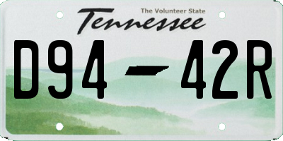 TN license plate D9442R