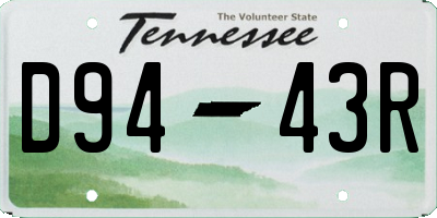 TN license plate D9443R