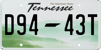 TN license plate D9443T