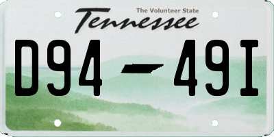 TN license plate D9449I