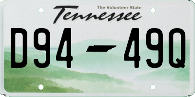 TN license plate D9449Q