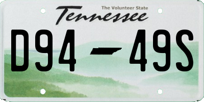 TN license plate D9449S