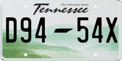 TN license plate D9454X