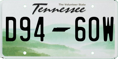 TN license plate D9460W