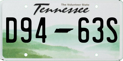 TN license plate D9463S