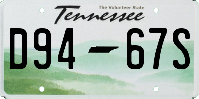 TN license plate D9467S