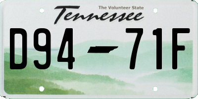 TN license plate D9471F