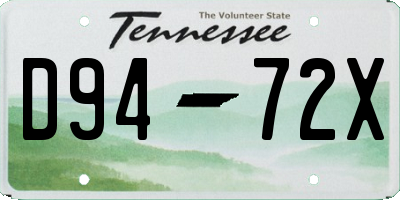 TN license plate D9472X