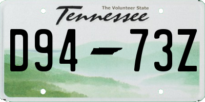TN license plate D9473Z