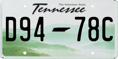 TN license plate D9478C