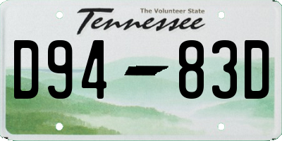 TN license plate D9483D