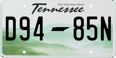 TN license plate D9485N