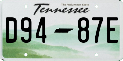 TN license plate D9487E